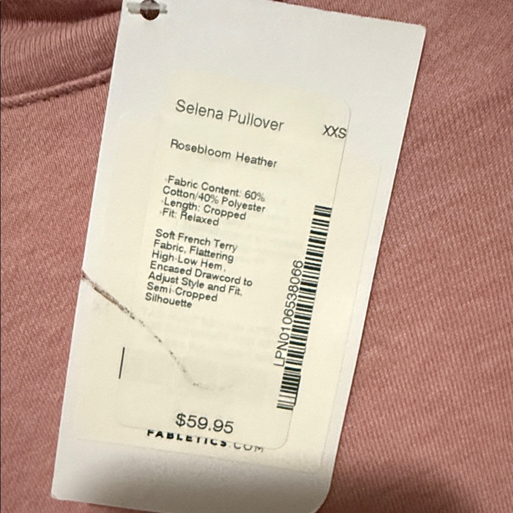 🌸 **Fabletics Selena Semi-Cropped Pullover – Rosebloom Heather (XXS)** 🌸 - Picture 3 of 10